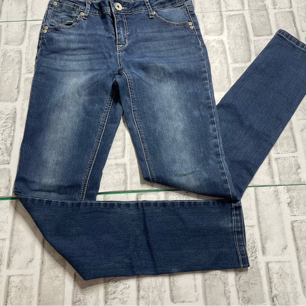 Justice Premium Blue Jeans. Simply low skinny Girls size 16R. Spots. Pre-owned.
